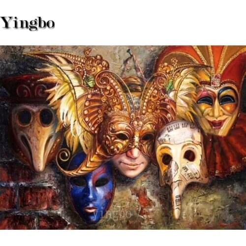 5D Diamond Painting Venice Mask Carnival Picture Full Round Square Drill Diy Cross Stitch Kits DIY Diamond Embroidery Set Decor