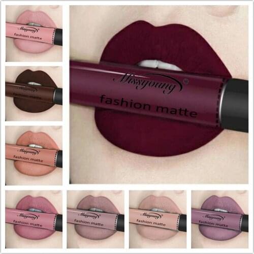 8 Color Lip Gloss Liquid Lipstick Waterproof matte makeup Long Lasting Sexy Non-Stick Cup lip glaze