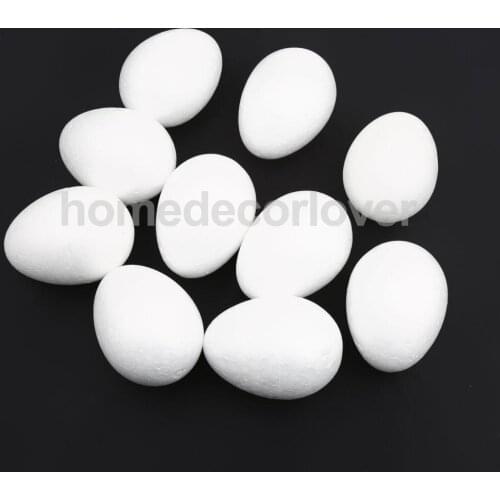 10Pcs White Modelling Craft Polystyrene Foam Eggs Party Ornaments Kids Crat Supplies 8cm
