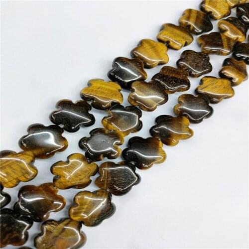 1 Strand 25Pcs 16x16x6mm Natural Brown Tiger Eye Gem Snowflake Loose Beads For DIY Jewelry Making Accessories 15.5Inch
