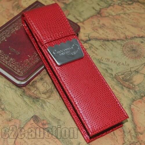 PEN CASE NEW DISIGN CROCODILE SKIN PATTERN PU LEATHER GIFT ACCOMMODATES TWO PENS RED