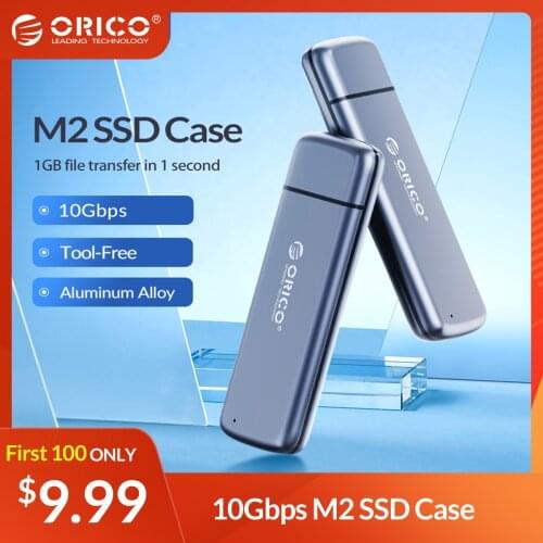 ORICO M2 SSD Case NVME Enclosure M.2 to USB Type C 3.1 Aluminum alloy Hard Drive Case for NVME PCIE NGFF SATA M/B Key SSD Disk