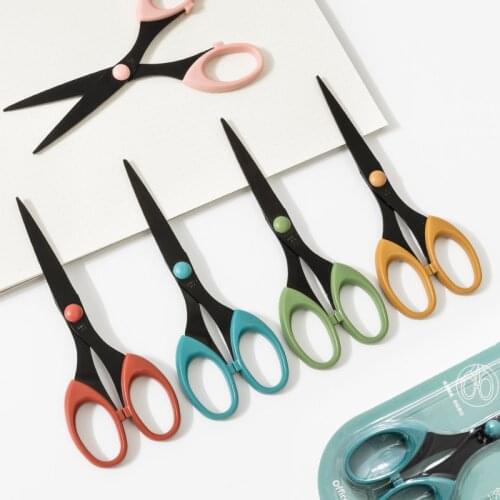 Morandi Color Scissor Stainless Steel Blade Safe Design Cutter for Fine Art Diary Album Craft Stationery Office School A6613