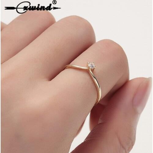 Cxwind Fashion Zirconia Crown Ring for Womens Wedding Party AAA Zircon Crystal Geometric Ring 2019 anillos Jewelry