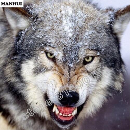 DIY Daimond Painting Cross Stitch Full Rhinestones mosaic Diamond Embroidery Animal Wolf Home Decor painting BFC046