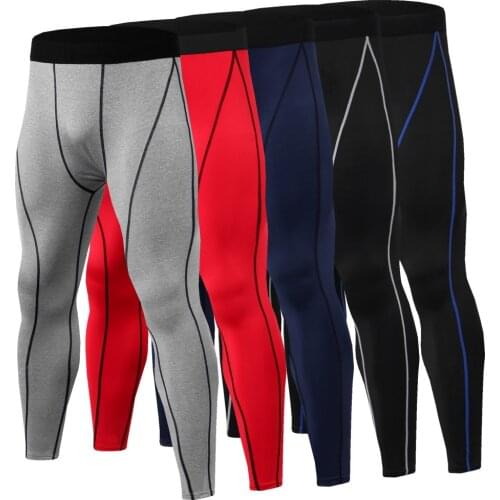 Fitness Mens Running Tights High Elastic Compression Sports Leggings Quick Dry Ankle Length Pants Gym Socks Plus Sizes