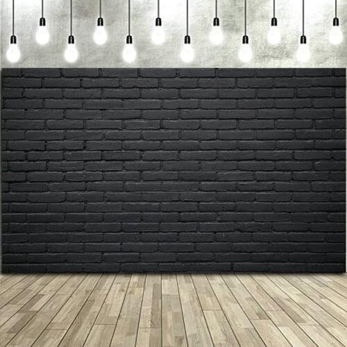 Brick Wall Backdrop Beauty Black Brick Wall Party Photography Background Holiday Celebration Photo Booth Studio Decor