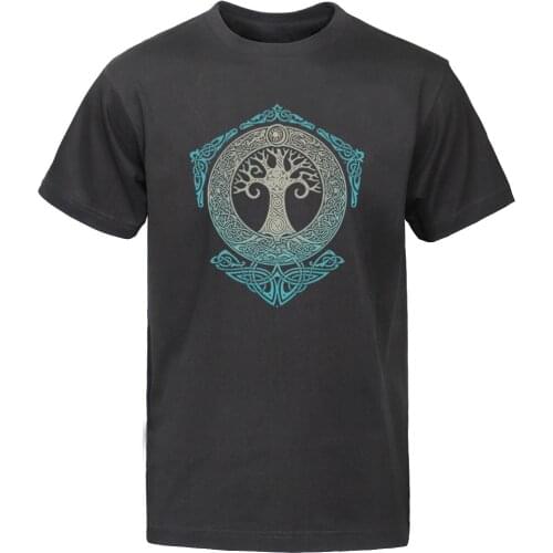 Summer Print T Shirt Men Short Sleeve Viking Legend T-Shirt Retro Classic Brand Tee Shirt Valhalla Odin Tops Mens Cotton Tshirt