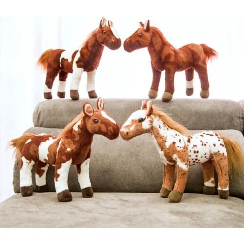 Hot Nice 30-70cm Real Life Horse Plush Toys Cute Stuffed Animal Dolls Soft Simulation Doll Birthday Gift Kids Toy Bedroom Decor