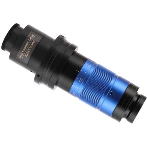 KP-7056TVOP7 32X-252X Monocular Microscope Lens 0.7X-5.6X Continuously Adjustment for Observing Magnification Tool