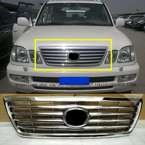 For Toyota Lexus LX470 2003-2007 ABS Chrome Car Grille Cover Front Bumper Centre Fitting