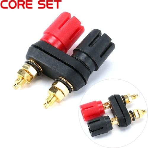 Top Selling Quality Banana plugs Couple Terminals Red Black Connector Amplifier Terminal Binding Post Banana Speaker Plug Jack