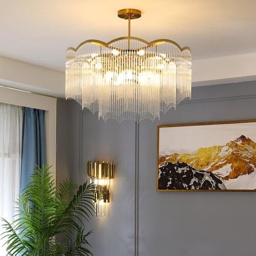 Living room chandelier post modern minimalist atmosphere room bedroom light luxury designer crystal glass chandelier