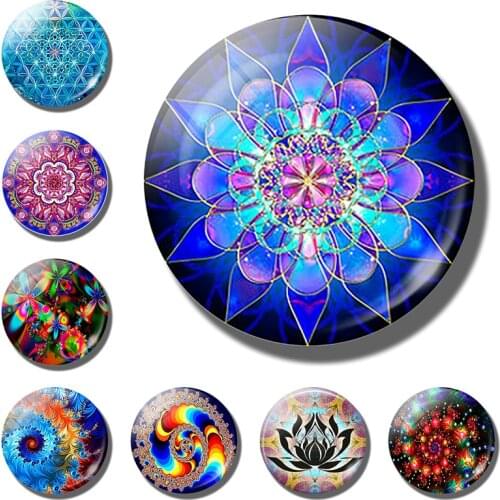 Handmade Henna fridge magnet Om Symbol Buddhism Mandala refrigerator magnets fridge sticker Religious Art Creative Home Decor