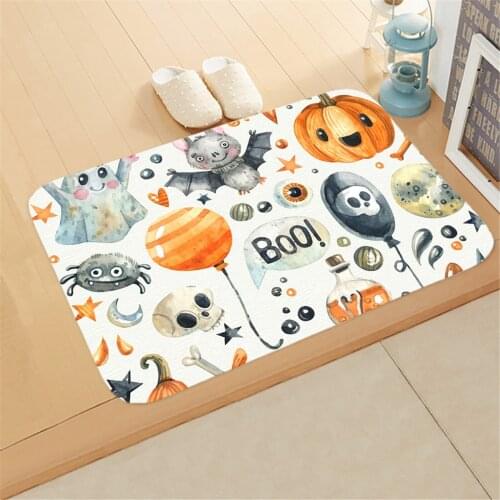 Cartoon Halloween Carpet Bathroom Entrance Doormat Bath Indoor Floor Rugs Absorbent Mat Anti-slip Kitchen Rug for Home Decor