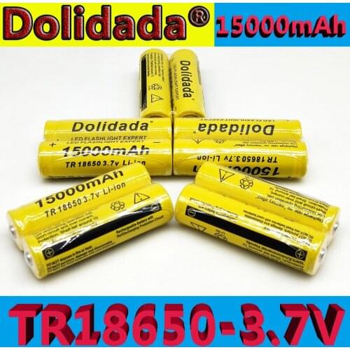 New 18650 3.7v 15000mAh rechargeable lithium-ion battery lithium-ion batteries for flashlight headlight electronic toy