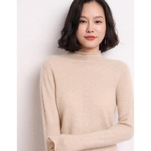 2021The New100%Pure Cashmere Sweater Pure Color Knitted Roundcollar Pullover Pure Cashmere Sweater Loose Large Size Sweater Wome
