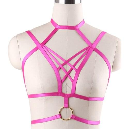 Wholesale Top Bondage Harness Bra Body Harness Belt Strap Open Chest Bra Women Sexy Lingerie Goth Rave Body Cage