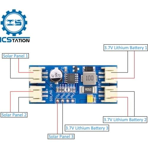 CN3791 MPPT Solar Charge Controller Board 3.7V 4.2V 2A 1 Cell Lithium Battery Charging Module 9V 2-Pin JST Connectors