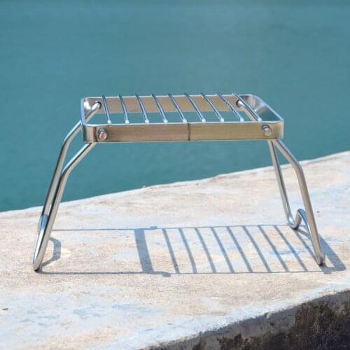 Outdoor Mini Barbecue Grill Portable Folding Stainless Steel Burner Bracket Set Baking Tray Bracket Camp Cooking Supply Trumpet