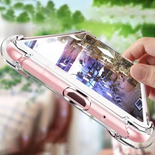 2Pcs Shockproof Silicone Case For iPhone 11 12 Pro Max X XS XR Transparent Protection Case on For iPhone SE 2020 7 8 6 6S Plus