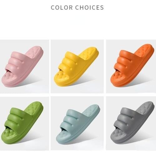 Mute EVA Sofa Slides Women Summer Slippers Beach Slide Sandals Words Flip Flops Non-slip Soft Sole Lovers Couple Casual Shoes