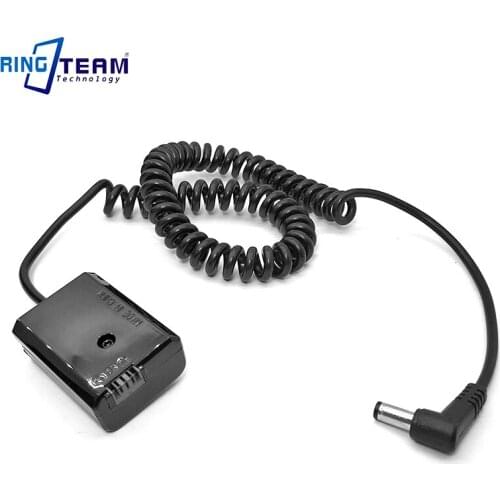 100PCS DC 5.5x2.1mm Coiled Cable NP-FW50 Battery DC Coupler AC-PW20 PW20 for SONY Camera A7000 A6500 A6300 A6000 A7 A7R A7S RX10