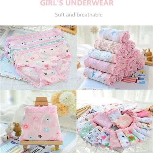 10Pc/Lot Cotton Baby Girls Briefs Panties Kids Shorts Underwear Children Underpants Clothes 2-10Y