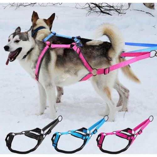 Waterproof Dog Sled Harness Reflective Dog Pet Sledding Harness Pet Weight Pulling Harnesses For Large Dogs Skijoring Scootering