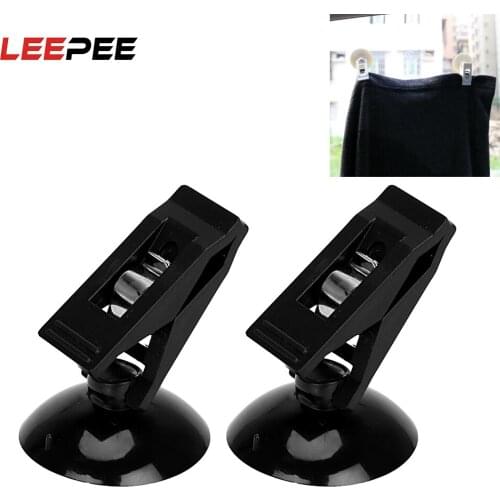 LEEPEE 2 piece Car Ticket Clips Auto Holders For Sun Shade Curtain Cloth Window Mount Car Card Clamps with Sucker