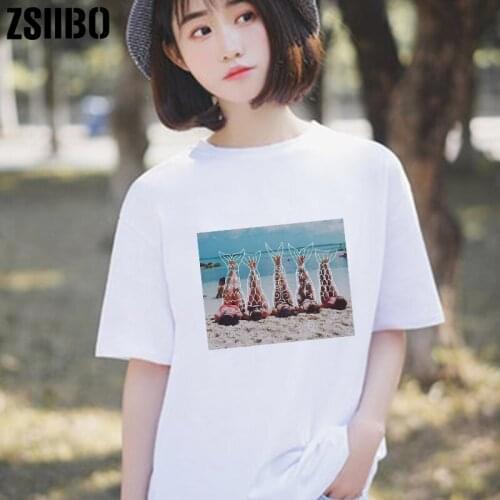 Womens T-Shirt Print Harajuku sleeve tshirt clothes vintage dropshipping Shirt vegan clothing chemise Casual Tops jersey tata