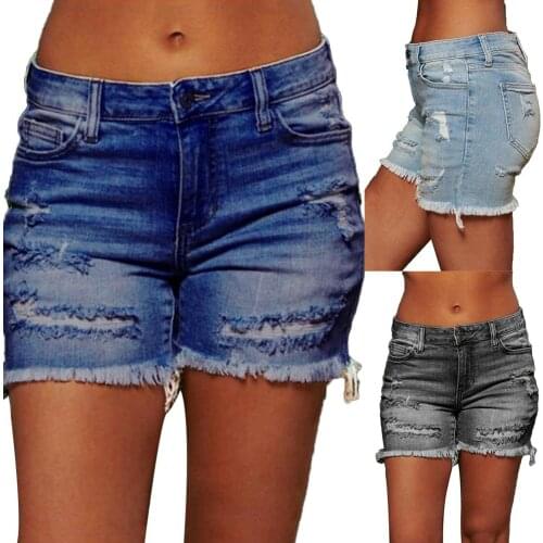 Women Shorts Summer 2020 Fashion Ladies Girls Denim Shorts Clothes Hole Straight Shorts