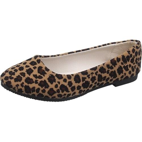 Spring 2021 new womens leopard print flats shoes European and American fashion casual shoes for women big size woman shoe A078
