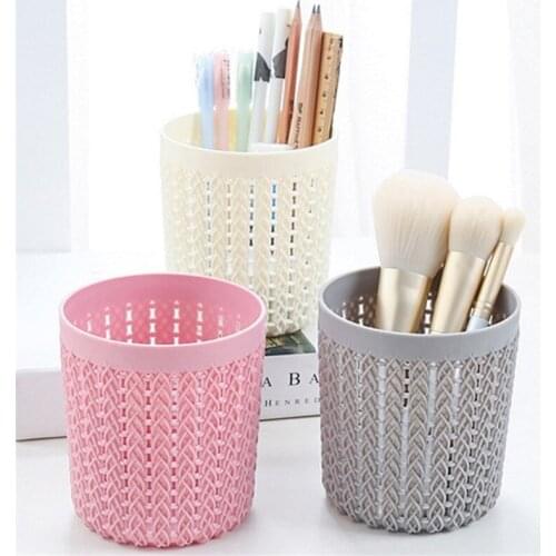 1PC Cylinder Fashion Hollow Cosmestic Brush Box Empty Makeup Accessories Storage Pen Holder Sundries Container Women Makeup Tool