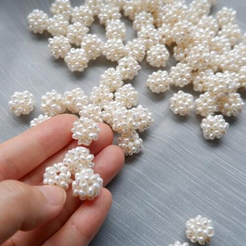 10pcs/Lot Natural White Freshwater Pearl Ball Cluster 11-16mm -(PL10)