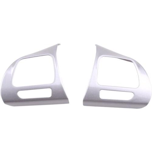 2Pcs Car Steering Wheel Cover Moulding ABS Silver Fit for VW Golf MK6 Jetta Magotan Passat CC Tiguan Touran Lavida 2012