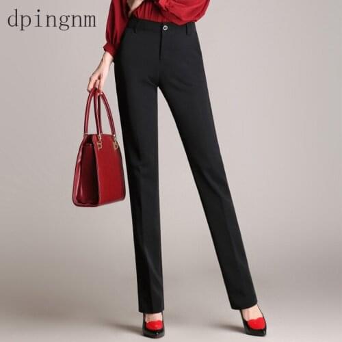 2018 high quality western-style trousers high waist straight bell-bottom womens pants suit plus