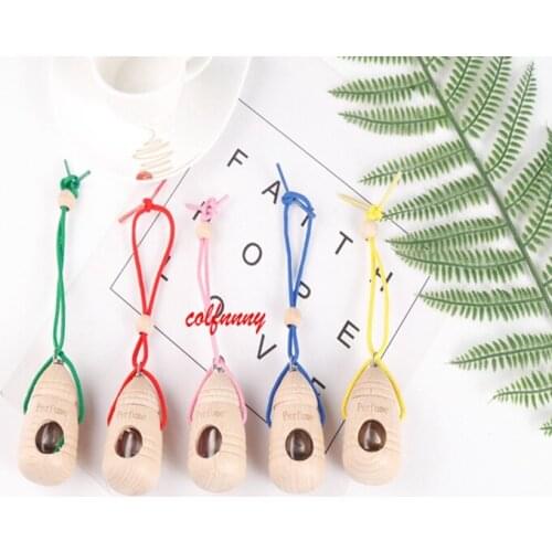 300pcs/lot Fast Shipping Glass Perfume Essential oil Empty Bottles water Glass Car perfume Bottles pendant FXS07