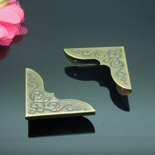 50 Pcs/lot Book Corner Protectors Bronze Tone Scrapbooking File Folder Albums 4.3*3.1cm