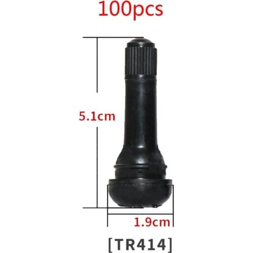 50LC 100pcs TR414/TR413/TR412 Rubber Tire Valve Cap Car Tubeless Tyre Valve Stem Cover Zinc Alloy Rubber Tire Stem