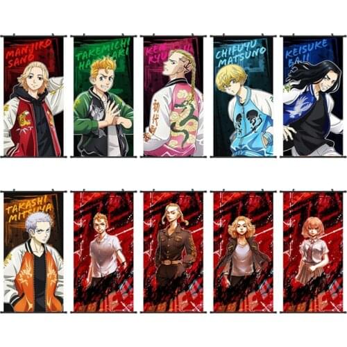Anime Tokyo Revengers Sano Manjirou Takemichi Hanagaki Tetta Kisaki Wall Scroll Poster Wall Hang Poster Home Decor Art 30x60cm