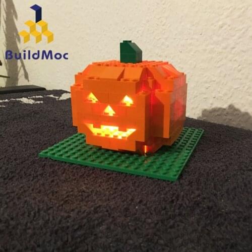 BuildMOC Halloween pumpkin Pumpkin Man Vampire Building Blocks Brick Toys Mini Halloween Gift For Children Kids