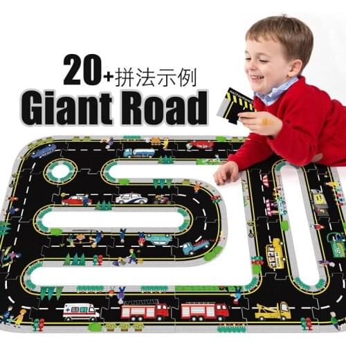 Both Large Pieces Floor Paper Puzzle Road/Car Highway Gift Jigsaw Puzzle ChildrenS Educational Toy