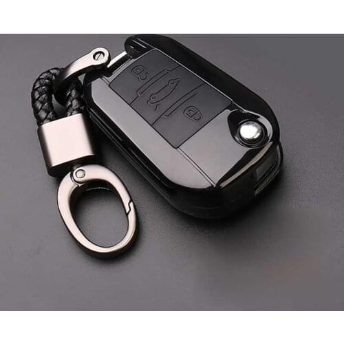 Carbon Fiber Car Key Cover Case 3 Buttons For Peugeot 3008/508/2008 For Citroen C4l/ds6/c6/ds5 Car Key Cover