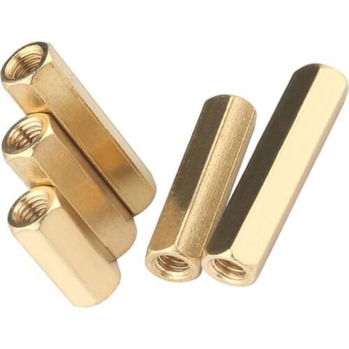 Double-pass hexagonal copper column Straight-through hole chassis motherboard copper column screw isolation column M4 50PCS/LOT