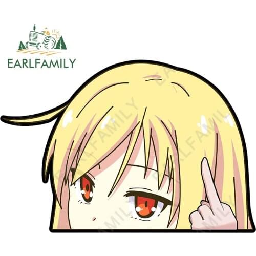 EARLFAMILY 13cm x 8.8cm for Anime Peek Funny Car Stickers Caravan Car Accessoires Decal Graffiti Surfboard Motorcycle Decals