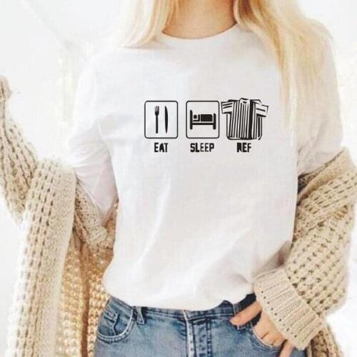EAT SLEEP REF Funny Graphic Tees Women Clothing Street Hipster Tumblr Women T Shirt Harajuku Summer Tops Poleras Mujer