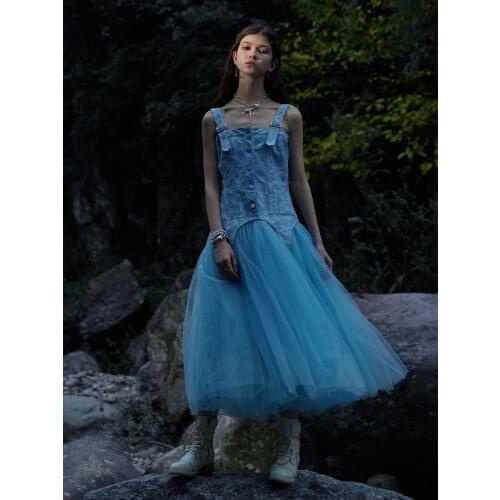 IRINACH353 Spring Summer 2021 Original Design New Arrivals Spaghetti Straps Long Mesh Dress