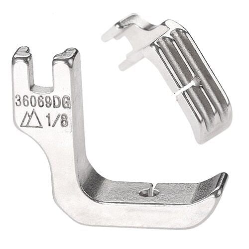 1/8" 3/16" 1/4" Double Piping Foot for Industrial Single Needle Sewing Machines Welt Cord Foot/1 pc Silver