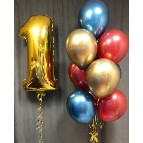 1st Birthday Party Confetti Latex Balloons Set 32inch Gold Number Foil Balls Baby Shower Wedding Decorations Kids Gifts Supplies
